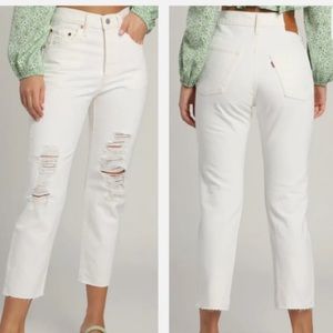 NWT LEVI’S 501 ORIGINAL CROPPED HIGH RISE WHITE WOMEN’S JEANS SIZE 24x28